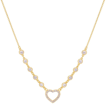Open Heart CZ Necklace