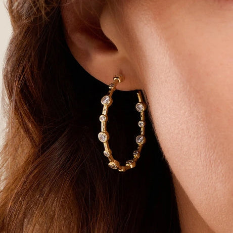 CZ Inside Out Hoop Earrings