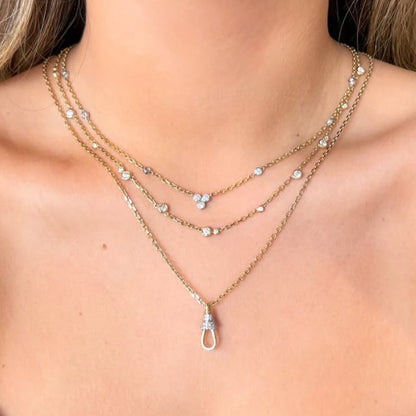 Double Stone Diamond by the Yard Necklace