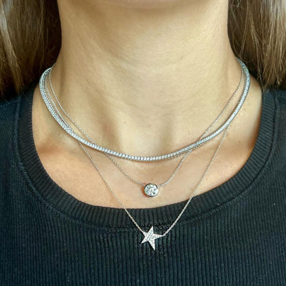 3.99 ctw White Gold Diamond Tennis Necklace