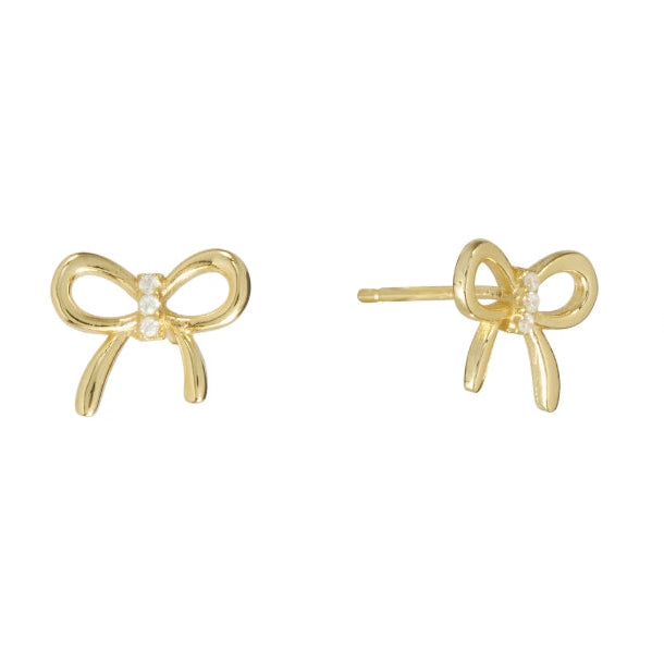 Gold Vermeil Bow Stud Earrings