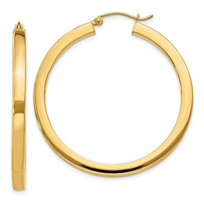 40mm Square Tube Hoop Earrings