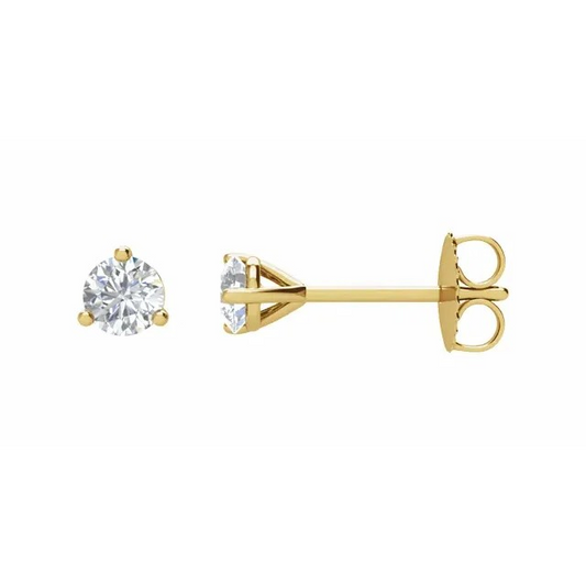 0.20 ctw Three Prong Round Diamond Studs