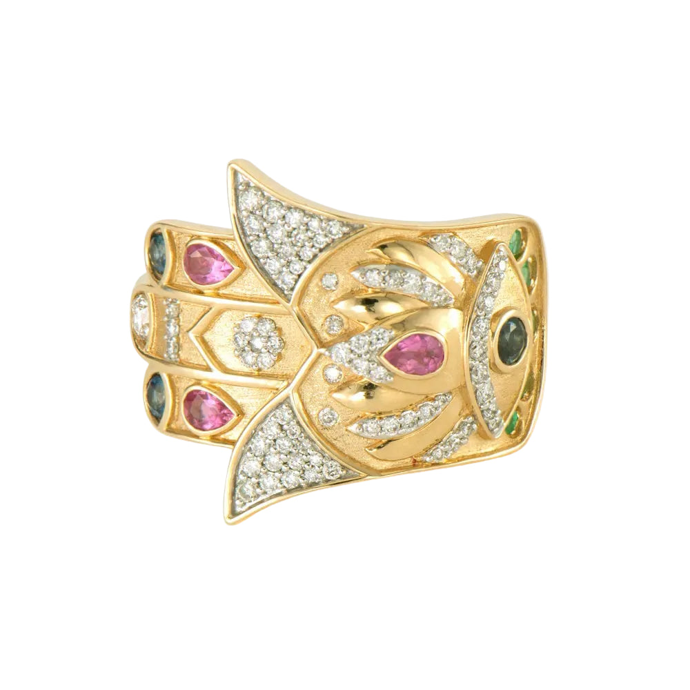 Bejeweled Sideways Hamsa Ring