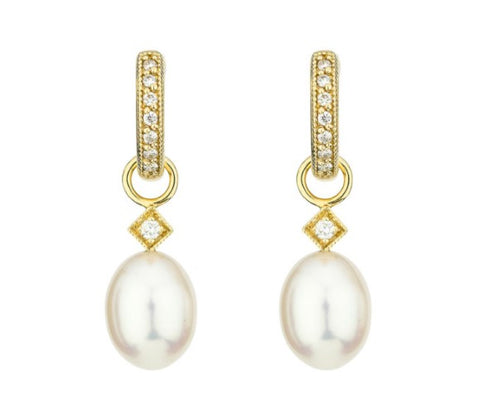 White Pearl Briolette Earring Charms