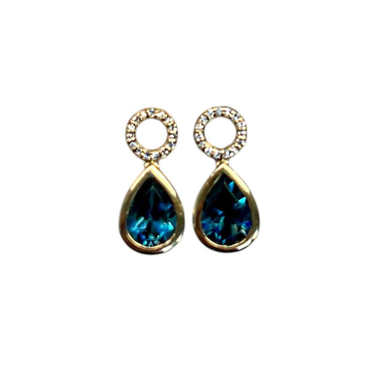 London Blue Topaz Diamond Earring Charms