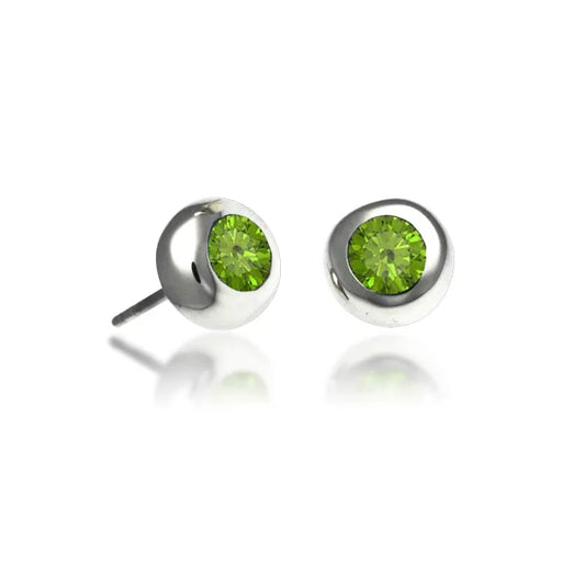 Smooth Peridot Studs