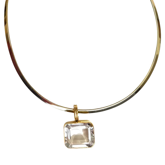 East West Emerald Cut Collar Necklace