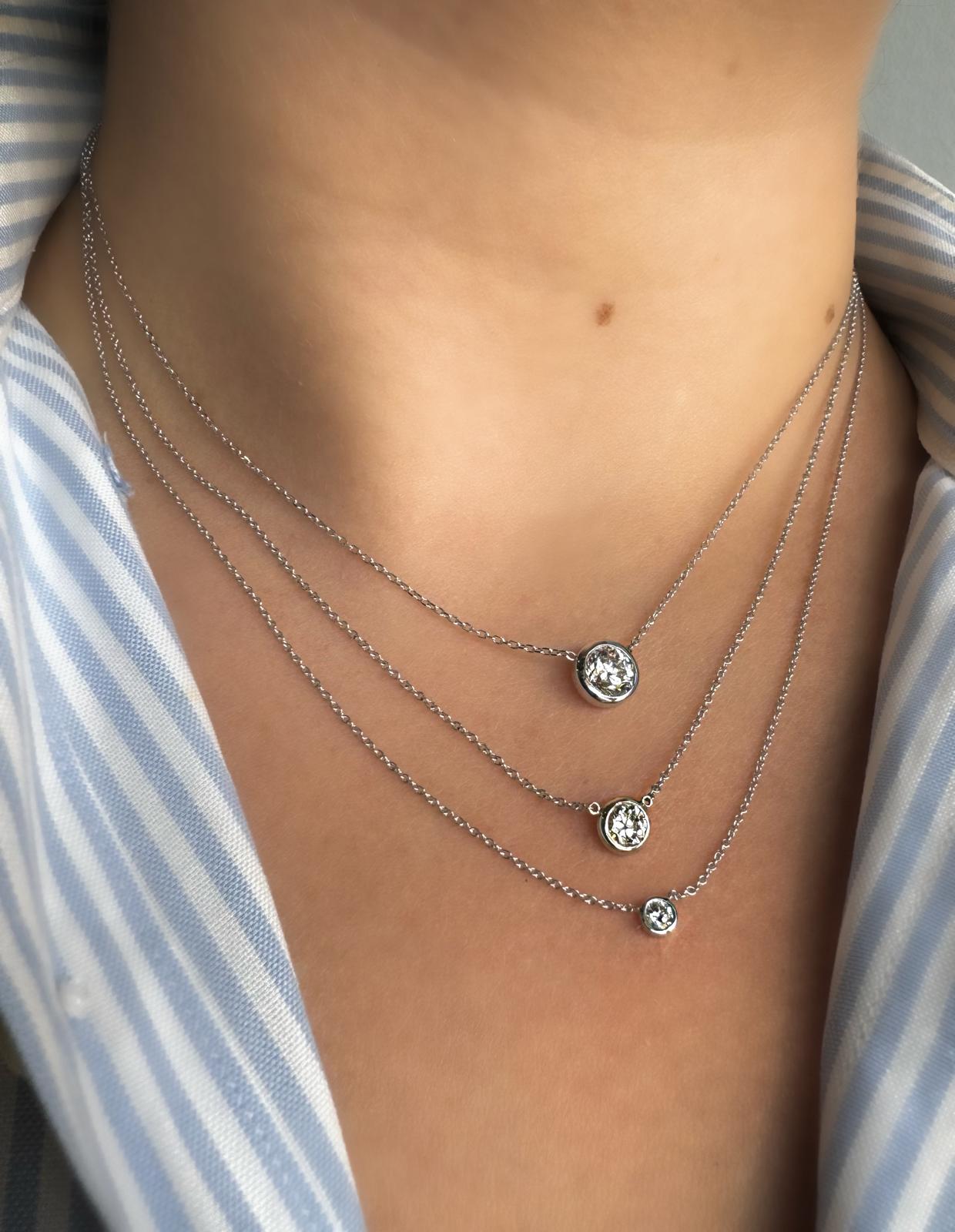 0.10 ctw White Gold Diamond Solitaire Necklace