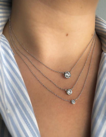 0.10 ctw White Gold Diamond Solitaire Necklace