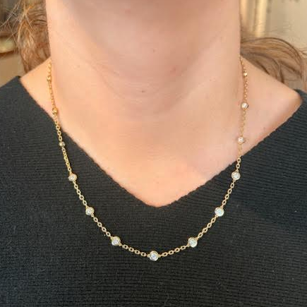Heavy Gold Diamond by the Yard Necklace