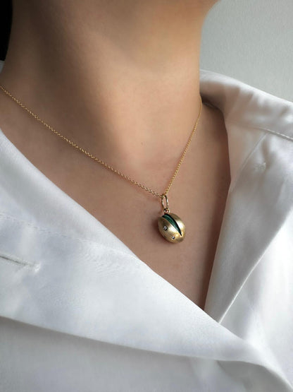 Gold Pistachio Pendant