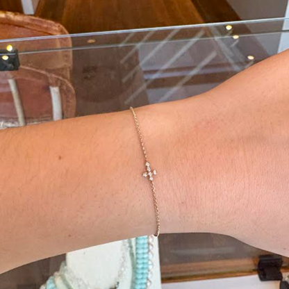 Diamond Bezel Cross Bracelet