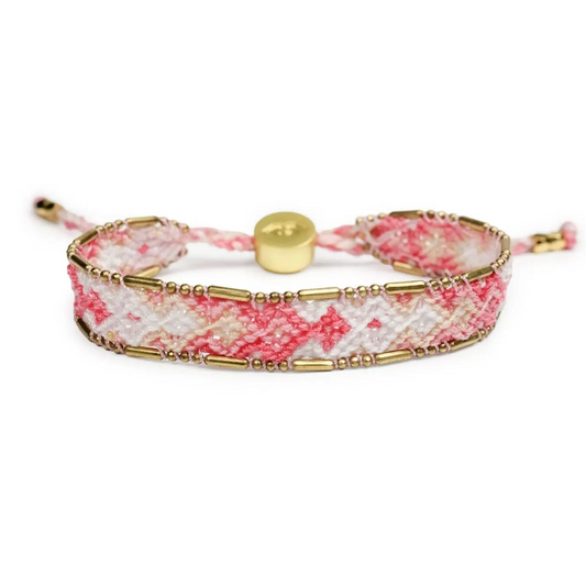 Bali Metallic Friendship Bracelet - Sherbert Peach