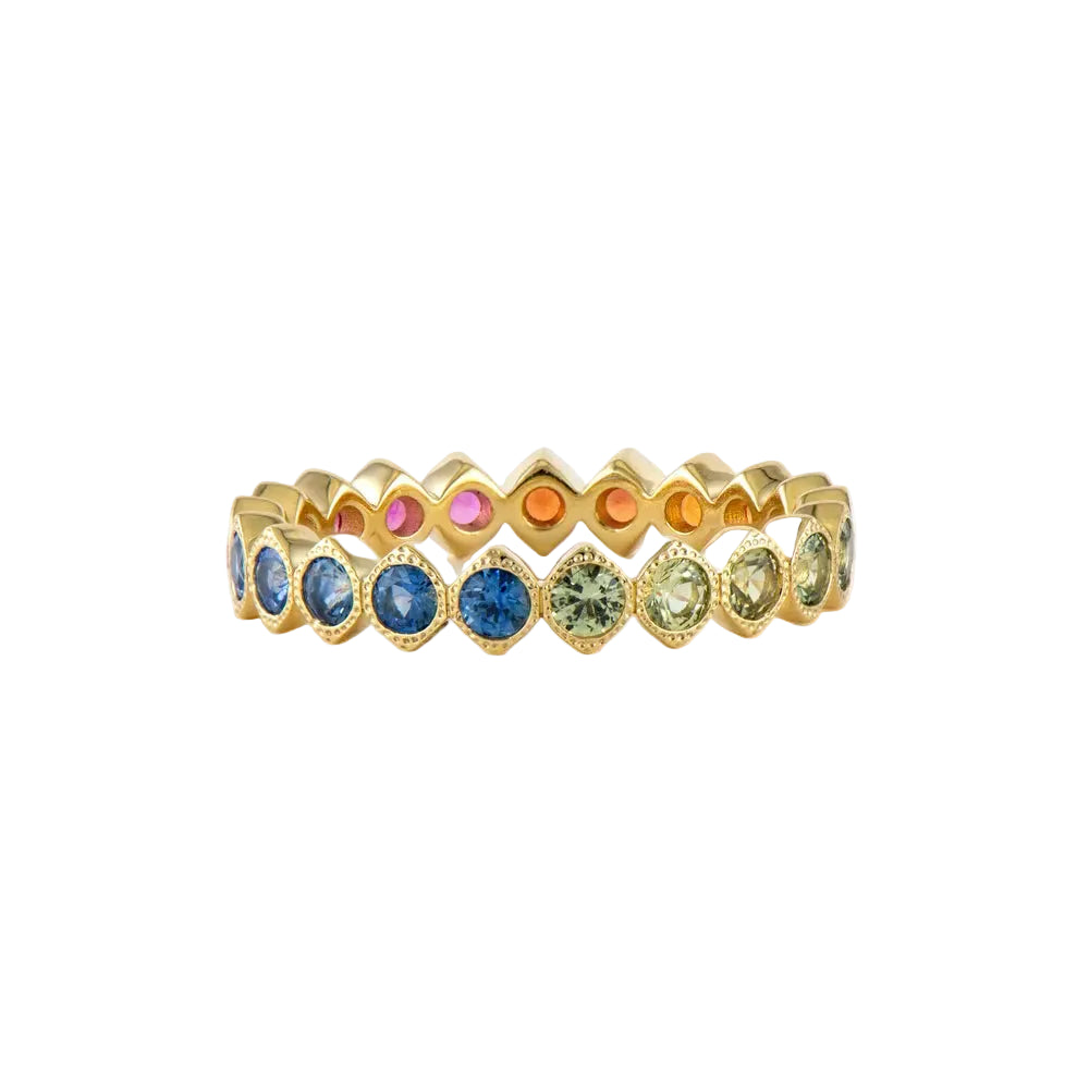 Narrow Show Your Love Bezel Set Sapphire Eternity Band