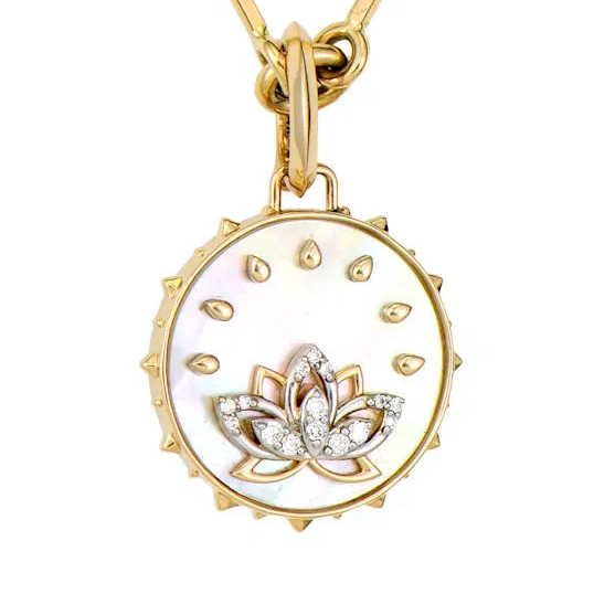 Evil Eye Lotus Flower Tablet Pendant