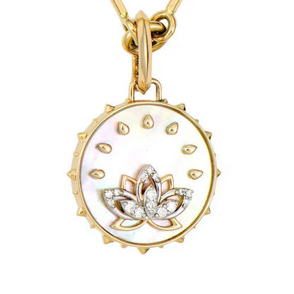Evil Eye Lotus Flower Tablet Pendant