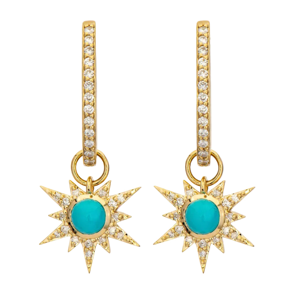 Tiny Love Explosion Turquoise Earring Charms