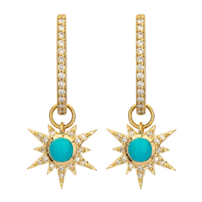 Tiny Love Explosion Turquoise Earring Charms