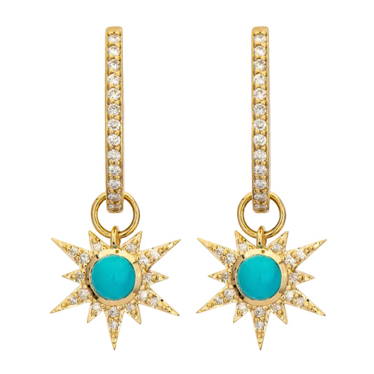 Tiny Love Explosion Turquoise Earring Charms