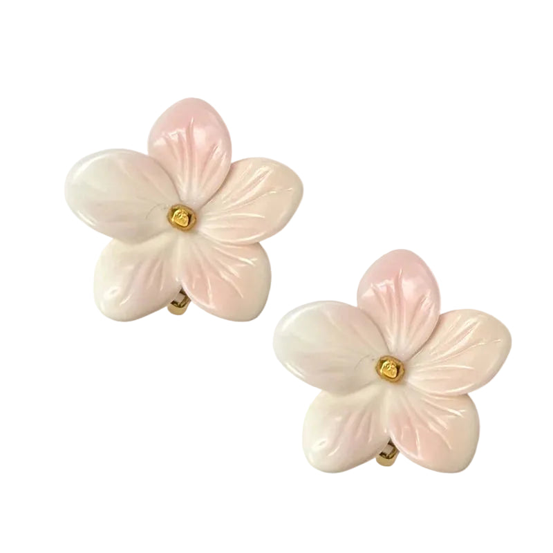 Conch Floral Clip earrings