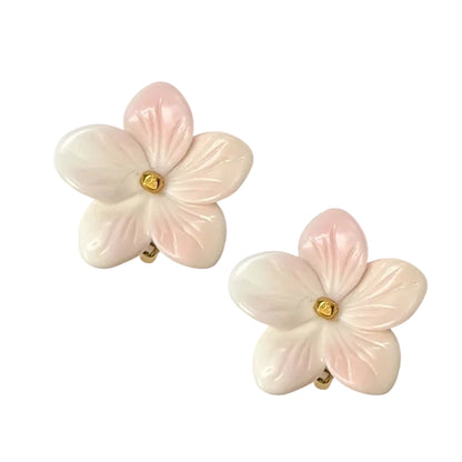 Conch Floral Clip earrings