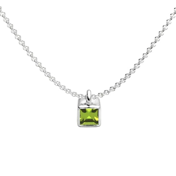 Peridot Cube Neckalce