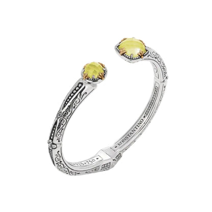 Sterling Silver Yellow Agate Cuff