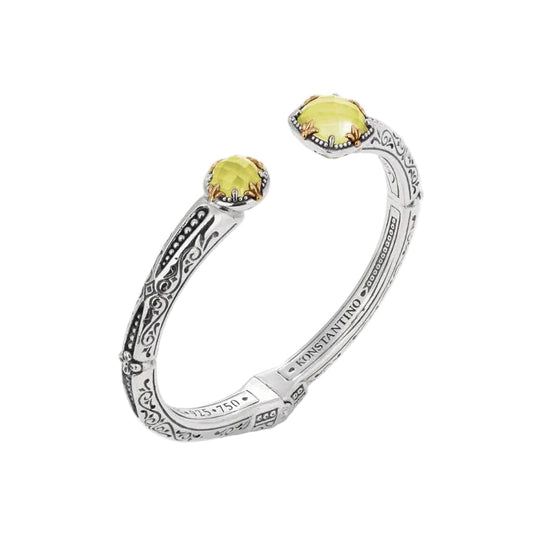 Sterling Silver Yellow Agate Cuff