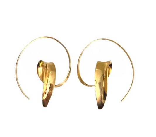 Hand Forged Vermeil Twisted Earrings