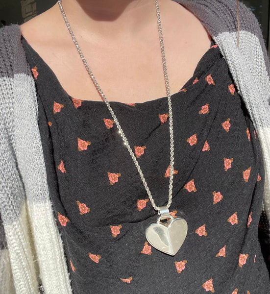 Heart Pendant on Rope Chain