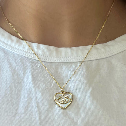 Heart & Guardian Eye Necklace