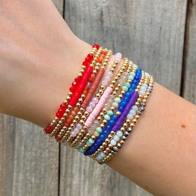 Carnelian Beaded Stretch Bracelet