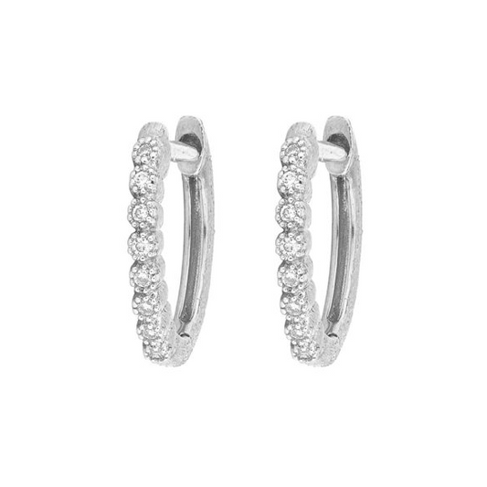 White Gold Delicate Provence Champagne Hoop Earrings