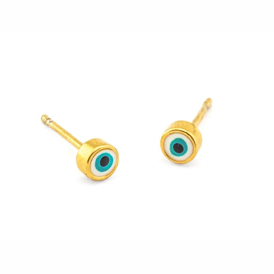 Enamel Round Eye Stud