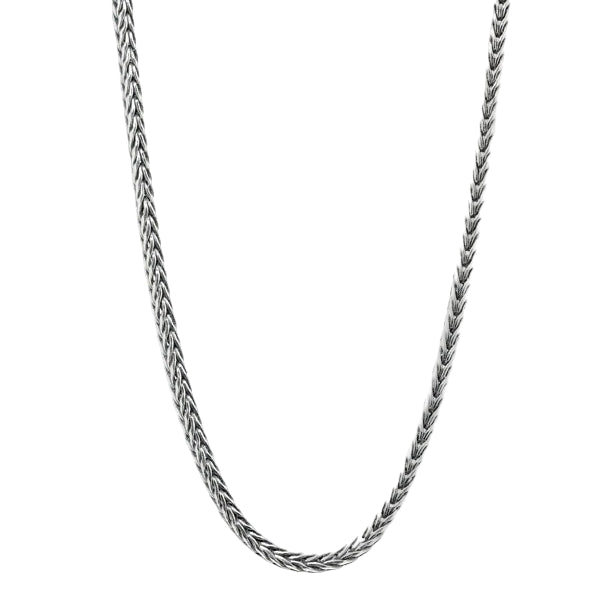 24" 2.5mm Sterling Silver Woven Wheat Chain