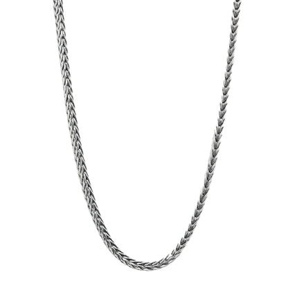 24" 2.5mm Sterling Silver Woven Wheat Chain
