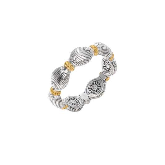 Sunlit Wave Mixed Metal Ring