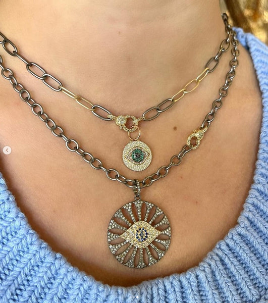 Mixed Metal Oval Link Necklace