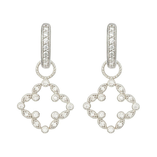 Pave Open Clover Marquise Earring Charm
