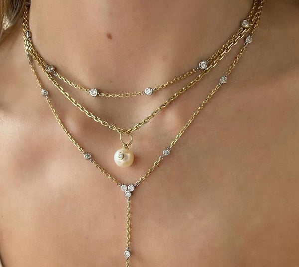 Pearl with Diamond Pendant