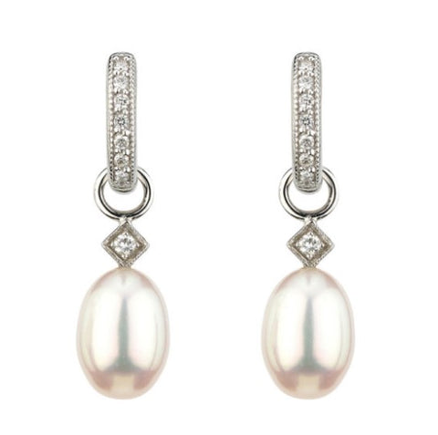 White Pearl Briolette Earring Charms