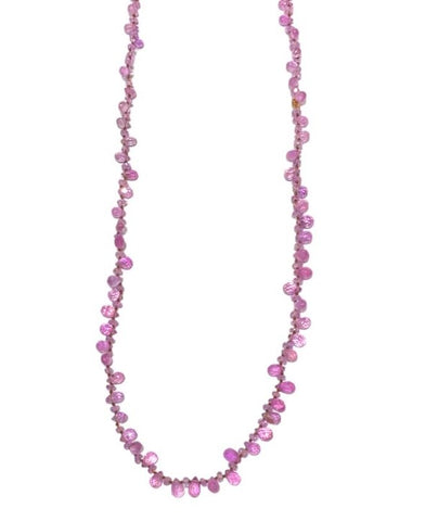 13" Pink Sapphire Knotted Necklace