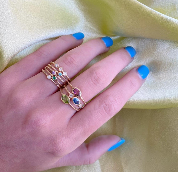 Sapphire & Diamond Bezel Ring