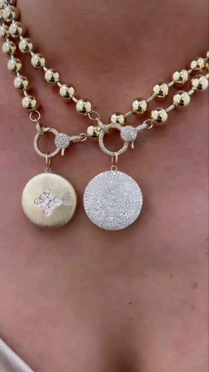 Brushed Locket with Diamonds Pendant