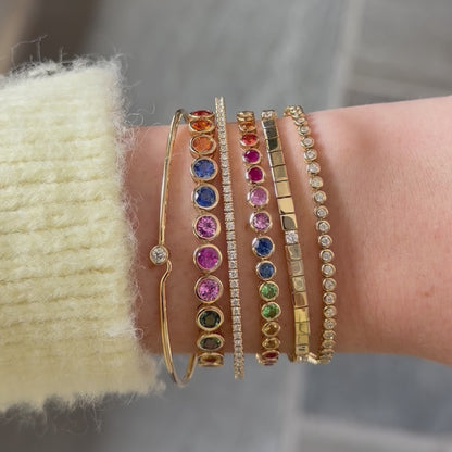 Diamond Bezel Wire Hook Bracelet