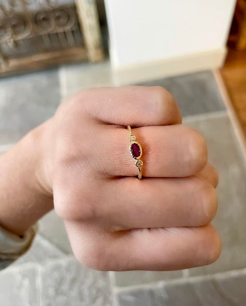 Ruby & Daimond Bezel Ring