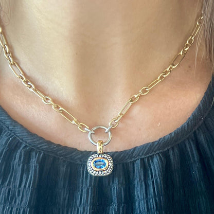 Sapphire Two-Toned Pendent