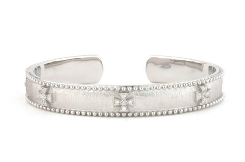 Sterling Silver Narrow Beaded Maltese Cuff