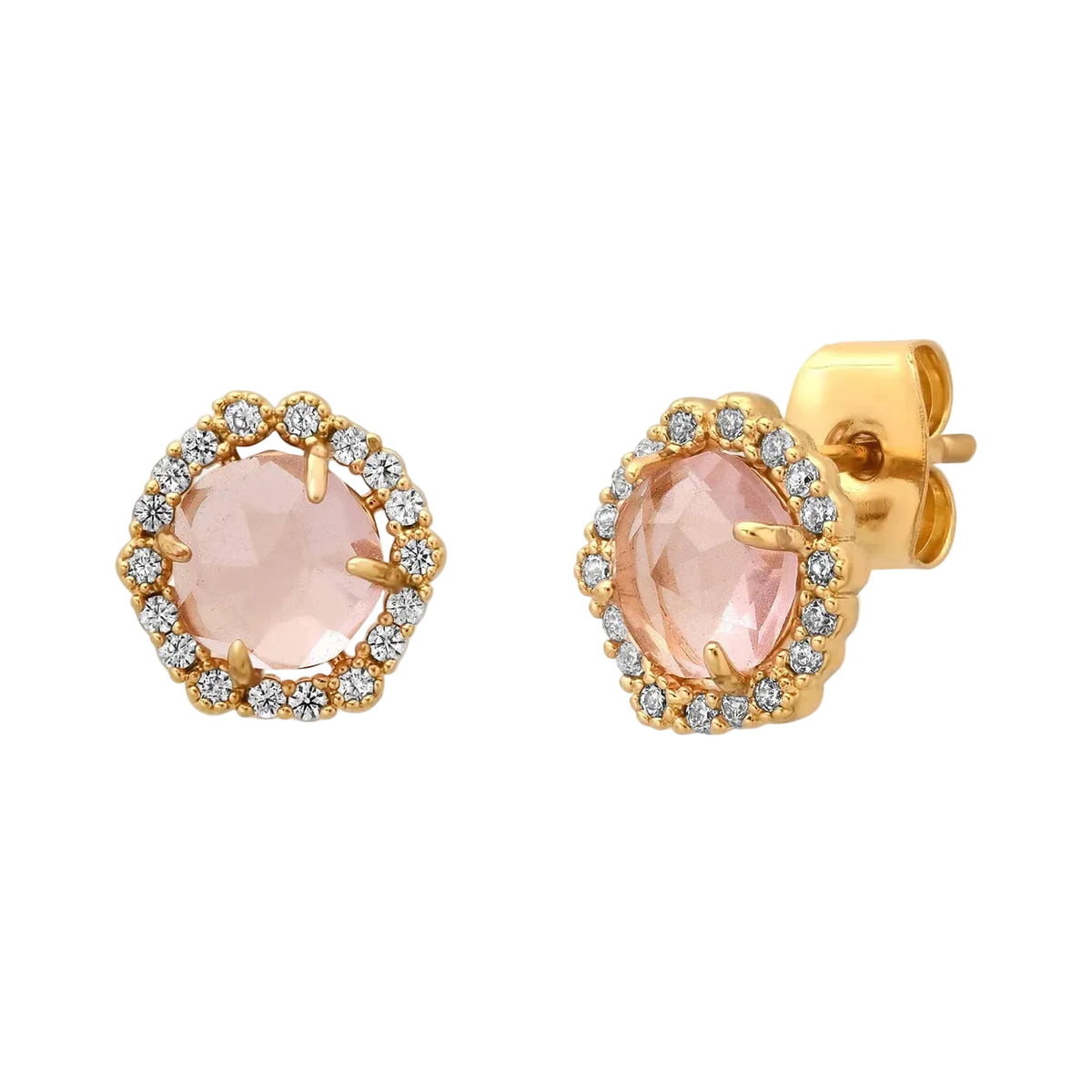 Blush Halo Studs